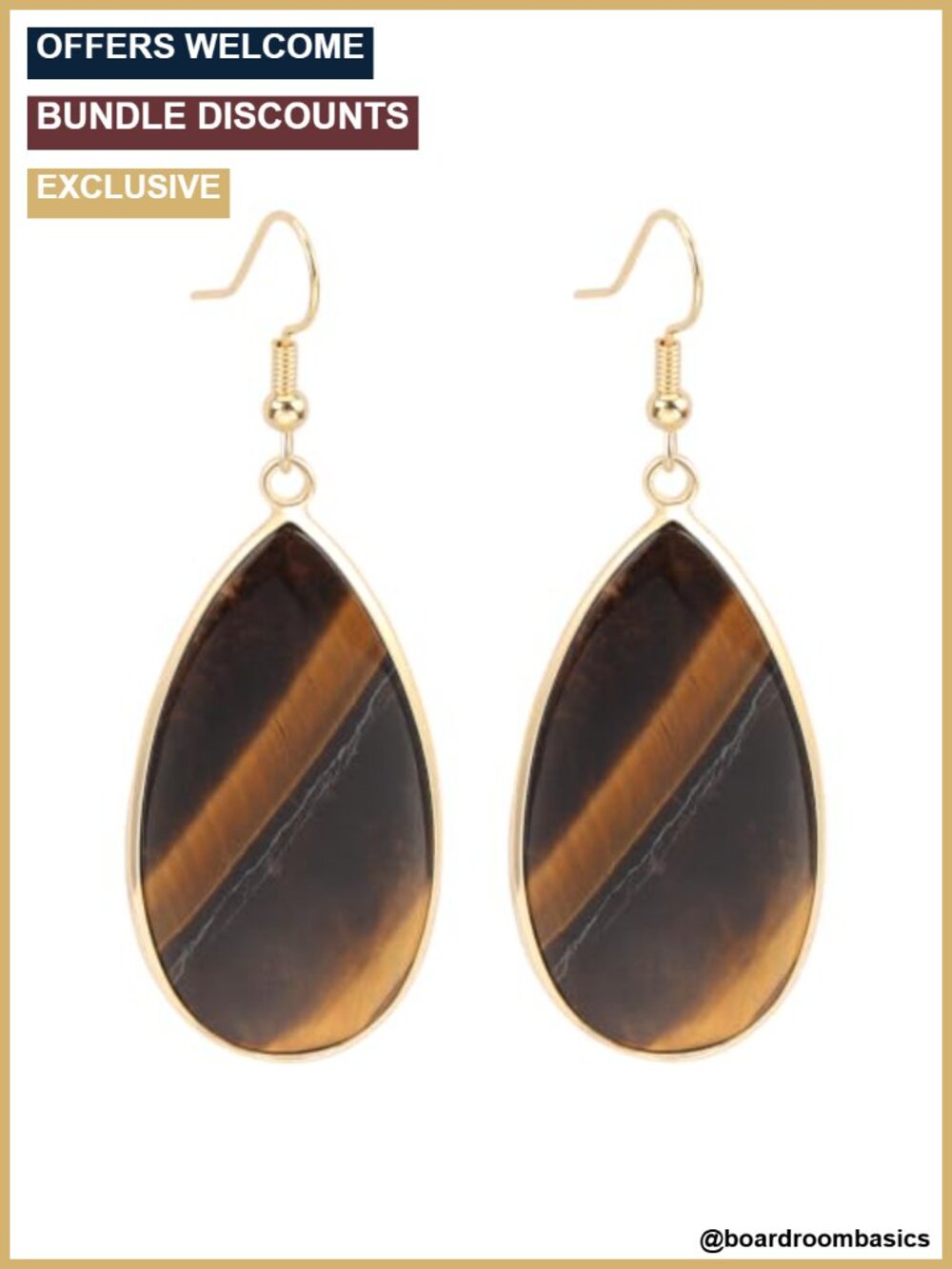 Crystal Teardrop Dangle Earrings 14K Gold Plated Lightweight